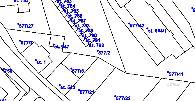 Parcela st. 577/2 v KÚ Letohrad, Katastrální mapa