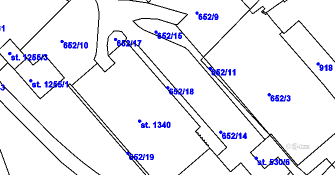 Parcela st. 652/18 v KÚ Letohrad, Katastrální mapa