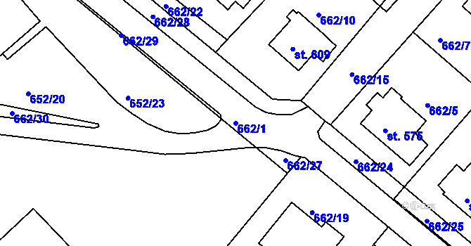 Parcela st. 662/1 v KÚ Letohrad, Katastrální mapa