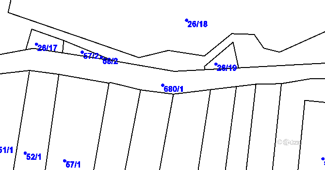 Parcela st. 680/1 v KÚ Letohrad, Katastrální mapa