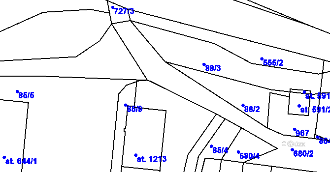 Parcela st. 680/7 v KÚ Letohrad, Katastrální mapa