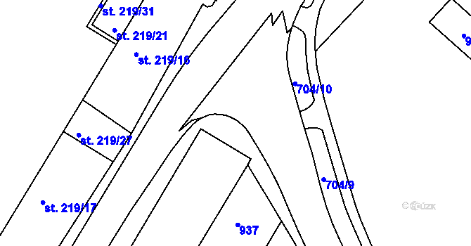 Parcela st. 704/6 v KÚ Letohrad, Katastrální mapa