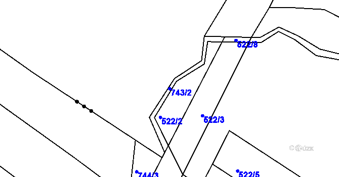 Parcela st. 743/2 v KÚ Letohrad, Katastrální mapa