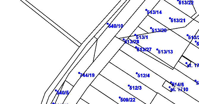 Parcela st. 744/15 v KÚ Letohrad, Katastrální mapa