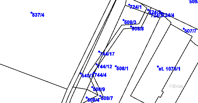 Parcela st. 744/17 v KÚ Letohrad, Katastrální mapa