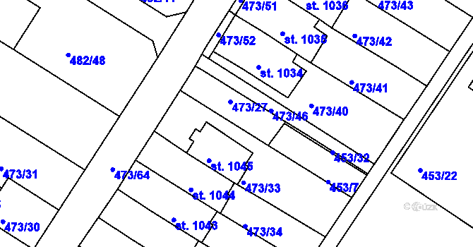 Parcela st. 473/67 v KÚ Letohrad, Katastrální mapa