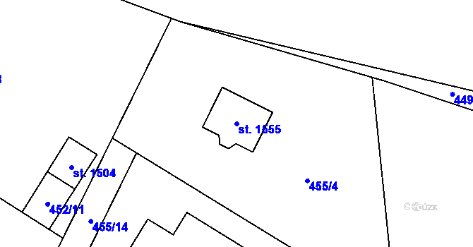 Parcela st. 1555 v KÚ Letohrad, Katastrální mapa