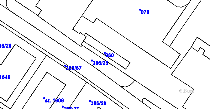 Parcela st. 922/1 v KÚ Letohrad, Katastrální mapa