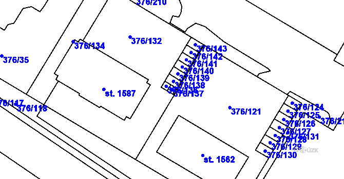 Parcela st. 376/137 v KÚ Letohrad, Katastrální mapa