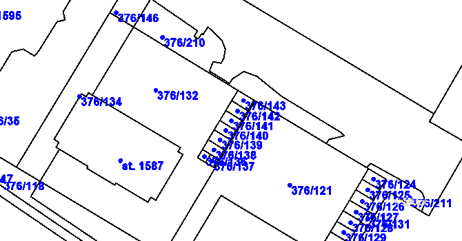 Parcela st. 376/141 v KÚ Letohrad, Katastrální mapa