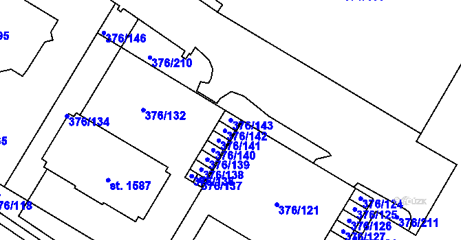 Parcela st. 376/143 v KÚ Letohrad, Katastrální mapa