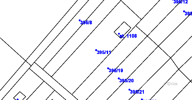 Parcela st. 395/11 v KÚ Letohrad, Katastrální mapa