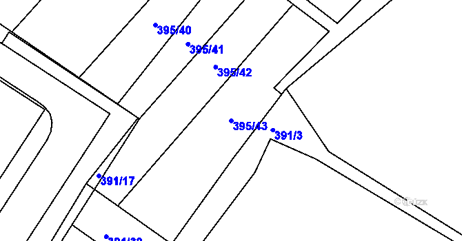 Parcela st. 395/43 v KÚ Letohrad, Katastrální mapa