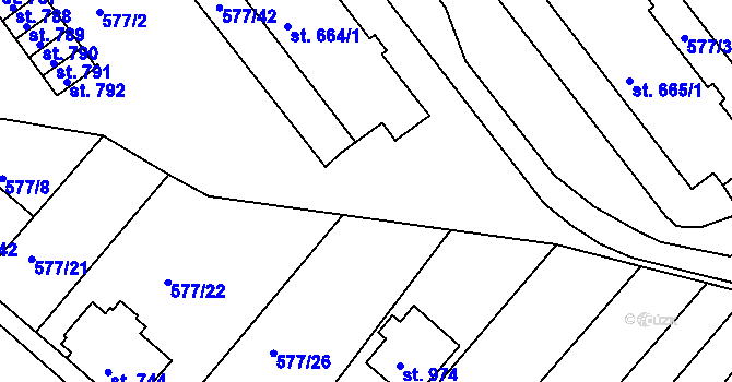 Parcela st. 577/41 v KÚ Letohrad, Katastrální mapa