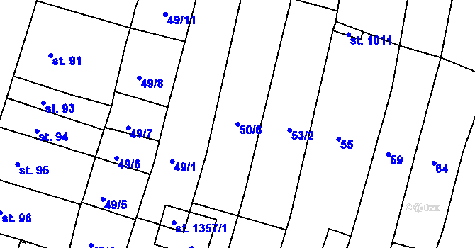 Parcela st. 50/6 v KÚ Letohrad, Katastrální mapa