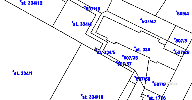 Parcela st. 334/5 v KÚ Letohrad, Katastrální mapa