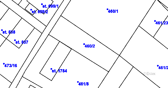 Parcela st. 460/2 v KÚ Letohrad, Katastrální mapa