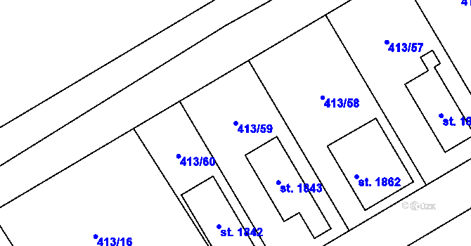 Parcela st. 413/59 v KÚ Letohrad, Katastrální mapa