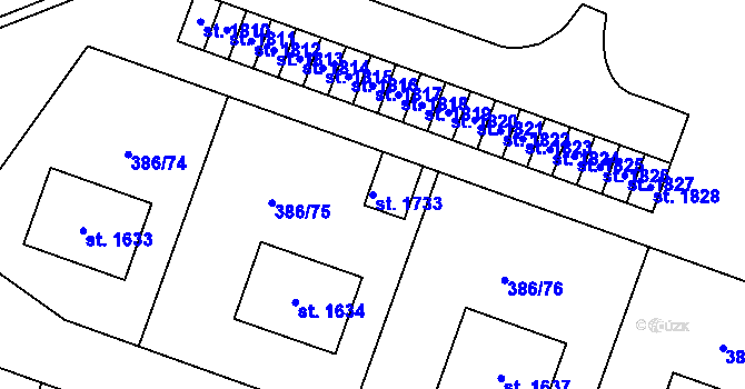 Parcela st. 1733 v KÚ Letohrad, Katastrální mapa