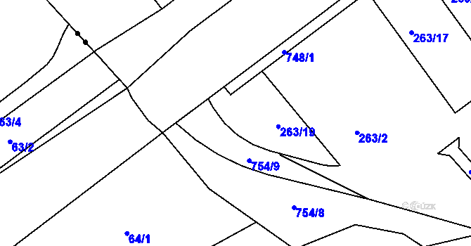 Parcela st. 754/10 v KÚ Letohrad, Katastrální mapa