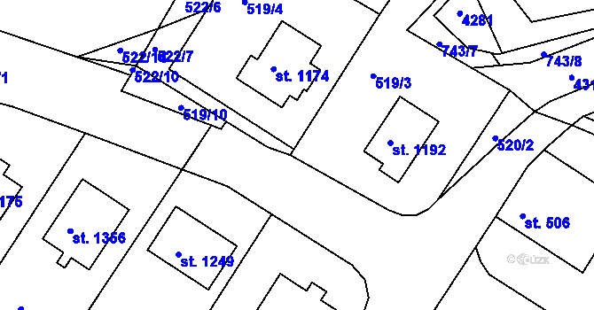Parcela st. 723/8 v KÚ Letohrad, Katastrální mapa