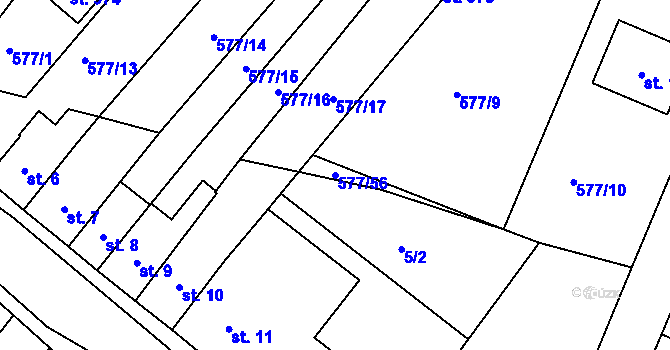 Parcela st. 577/56 v KÚ Letohrad, Katastrální mapa