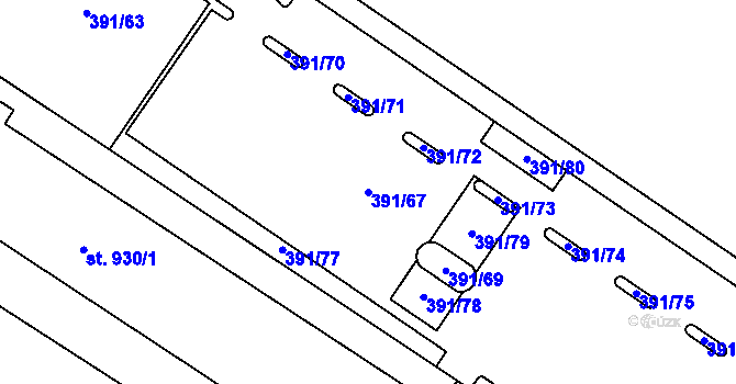 Parcela st. 391/67 v KÚ Letohrad, Katastrální mapa