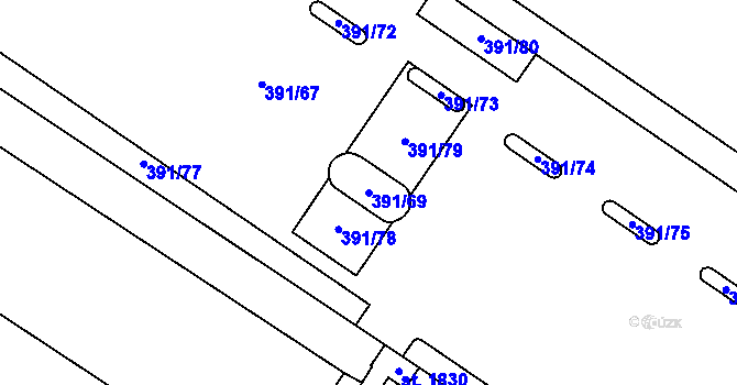 Parcela st. 391/69 v KÚ Letohrad, Katastrální mapa