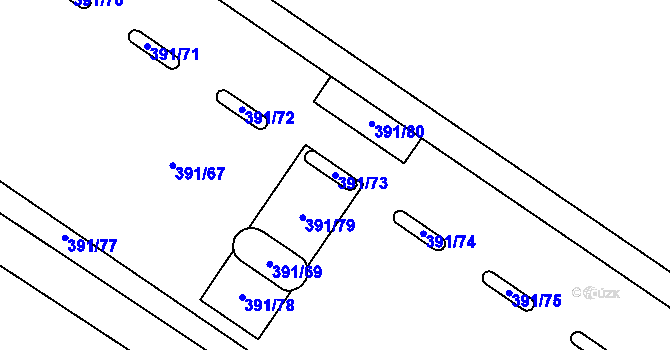 Parcela st. 391/73 v KÚ Letohrad, Katastrální mapa