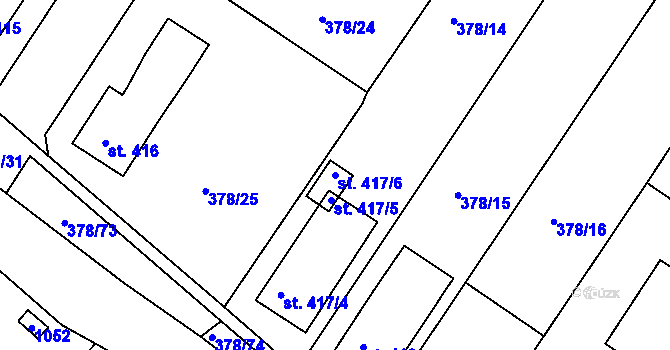 Parcela st. 417/6 v KÚ Letohrad, Katastrální mapa