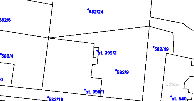 Parcela st. 399/2 v KÚ Letohrad, Katastrální mapa
