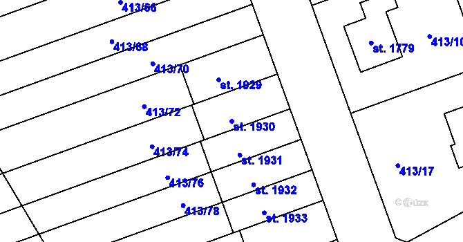 Parcela st. 1930 v KÚ Letohrad, Katastrální mapa