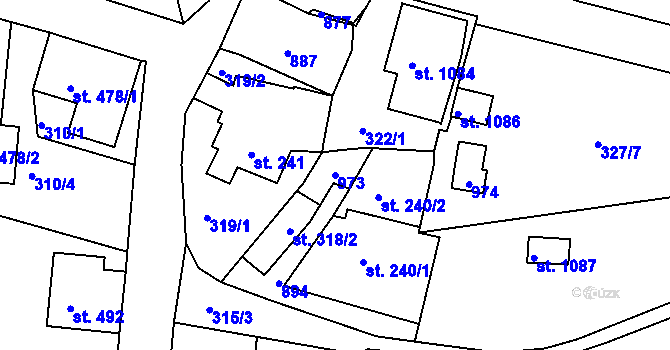 Parcela st. 973 v KÚ Letohrad, Katastrální mapa