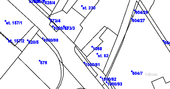 Parcela st. 61/3 v KÚ Orlice, Katastrální mapa