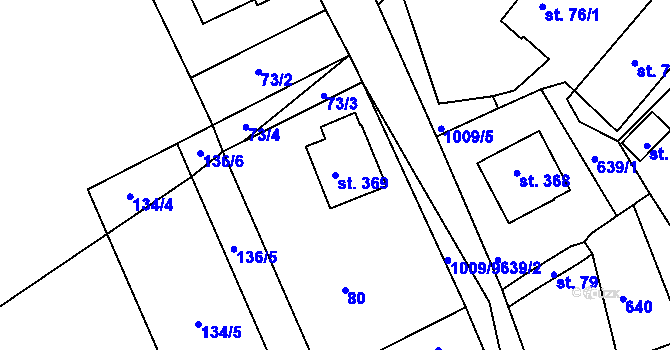 Parcela st. 369 v KÚ Orlice, Katastrální mapa