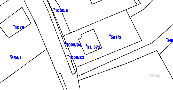 Parcela st. 372 v KÚ Orlice, Katastrální mapa