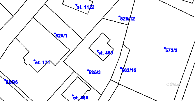 Parcela st. 459 v KÚ Orlice, Katastrální mapa