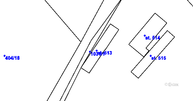 Parcela st. 513 v KÚ Orlice, Katastrální mapa