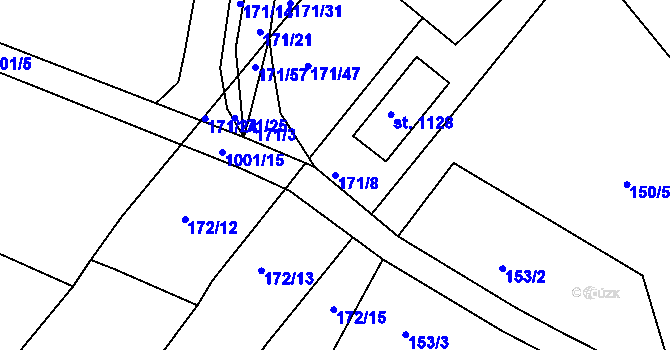 Parcela st. 171/8 v KÚ Orlice, Katastrální mapa