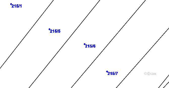 Parcela st. 215/6 v KÚ Orlice, Katastrální mapa