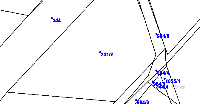 Parcela st. 241/2 v KÚ Orlice, Katastrální mapa