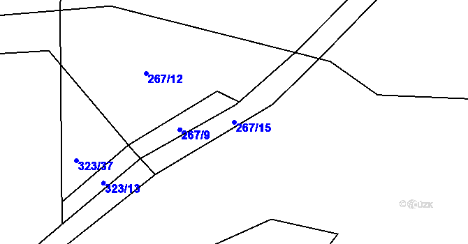 Parcela st. 267/15 v KÚ Orlice, Katastrální mapa