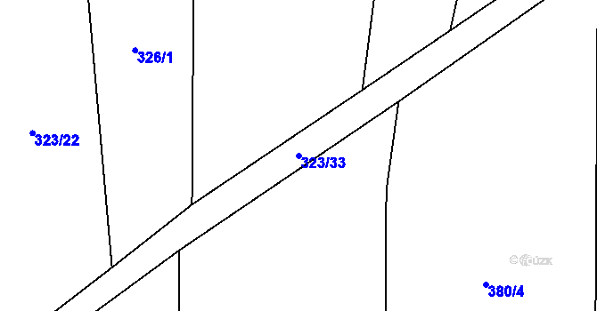 Parcela st. 323/33 v KÚ Orlice, Katastrální mapa