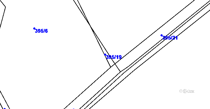 Parcela st. 395/19 v KÚ Orlice, Katastrální mapa