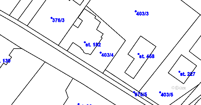 Parcela st. 403/4 v KÚ Orlice, Katastrální mapa