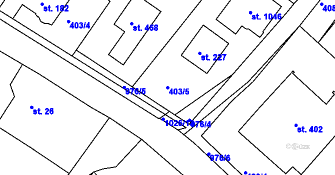 Parcela st. 403/5 v KÚ Orlice, Katastrální mapa