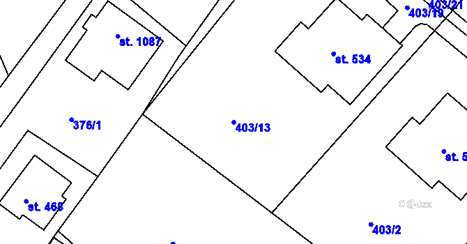 Parcela st. 403/13 v KÚ Orlice, Katastrální mapa