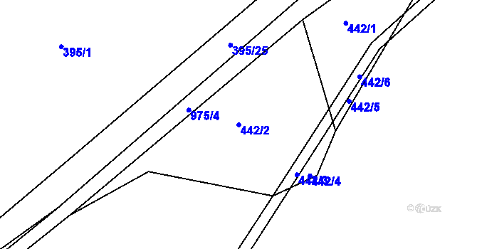 Parcela st. 442/2 v KÚ Orlice, Katastrální mapa
