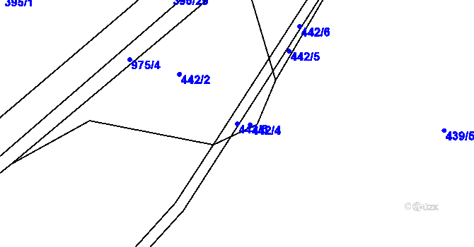 Parcela st. 442/3 v KÚ Orlice, Katastrální mapa