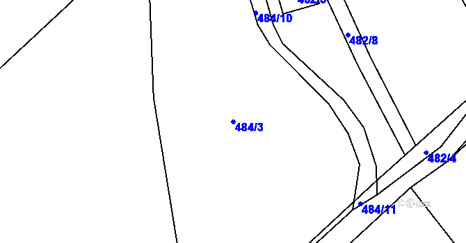 Parcela st. 484/3 v KÚ Orlice, Katastrální mapa